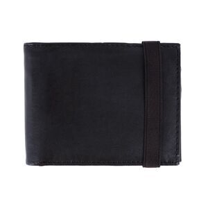 CTM Men's Bifold Wallet with Elastic Keeper Strap